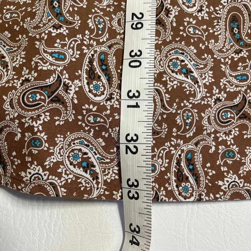 Cinch Shirt Men's Large Brown 100% Cotton Paisley Long Sleeve Button Up Western - Picture 10 of 13